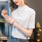 T-shirt 100 % coton à manches mi-longues pour femme