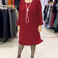 Robe à Volants en Patchwork de Couleur Unie