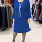 Robe à Volants en Patchwork de Couleur Unie