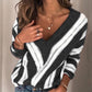Pull ample en maille à col en V et manches longues
