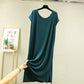 Robe pyjama ample à col en V et stretch doux