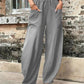 Pantalon stretch à poche de couleur unie pour femmes