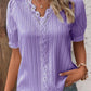 Chemise élégante en dentelle unie à col en V