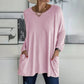 T-shirt ample à manches longues et col rond pour femmes
