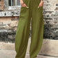Pantalon stretch à poche de couleur unie pour femmes