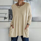 T-shirt ample à manches longues et col rond pour femmes