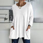 T-shirt ample à manches longues et col rond pour femmes