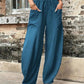 Pantalon stretch à poche de couleur unie pour femmes