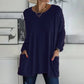 T-shirt ample à manches longues et col rond pour femmes