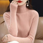 Pull thermique à col roulé de couleur unie pour femmes