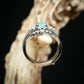 🎁Bague en argent avec diamant turquoise naturelle-5