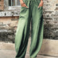 Pantalon stretch à poche de couleur unie pour femmes