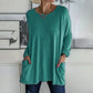 T-shirt ample à manches longues et col rond pour femmes