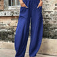 Pantalon stretch à poche de couleur unie pour femmes