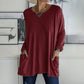 T-shirt ample à manches longues et col rond pour femmes
