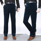 Pantalon long droit homme en velours côtelé stretch