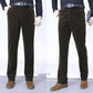 Pantalon long droit homme en velours côtelé stretch
