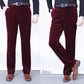 Pantalon long droit homme en velours côtelé stretch