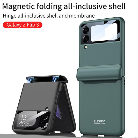 Etui Rigide En Plastique Antichoc Magnétique Tout inclus Pour Galaxy Z Flip 4 Flip 3 5G