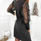 Robe Unie à Col Rond et Manches Bouffantes