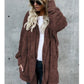Cardigans d'hiver en peluche avec poches pour femmes