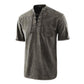 T-shirt rétro gothique à manches courtes avec col en V lacé et poche en lin pour hommes-8