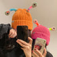 🔥 Réduction de 60% sur le Black Friday 🤖 Hiver parent - enfant mignon lumineux petit monstre tricot chapeau