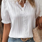 Chemise élégante en dentelle unie à col en V