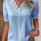 Chemise élégante en dentelle unie à col en V