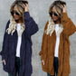 Cardigans d'hiver en peluche avec poches pour femmes