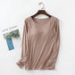 T-shirt à manches longues pour femme avec rembourrage de poitrine