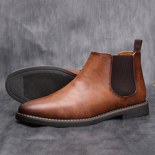 Cadeaux exquis - Bottes en cuir Chelsea Vintage pour hommes