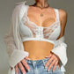 Soutien-gorge modelant à boutons en dentelle sur le devant